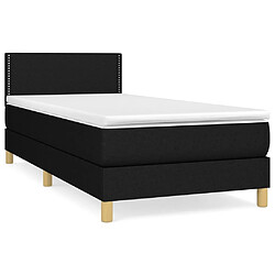 Maison Chic Lit Adulte - Lit simple Lit à sommier tapissier avec matelas moelleux - Meuble de Chambre - Noir 90x190 cm Tissu -MN78094