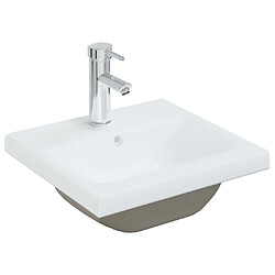 vidaXL Lavabo encastré avec robinet 42x39x18 cm céramique blanc