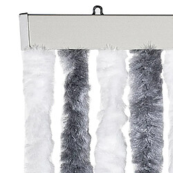 Avis vidaXL Rideau anti-mouches gris et blanc 100x230 cm chenille