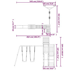 vidaXL Aire de jeux d'extérieur bois massif de douglas pas cher