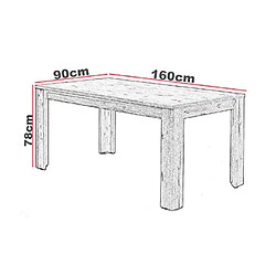 Avis Mes Ensemble table 160 cm décor chêne et 4 chaises en PU noir - FUMAY