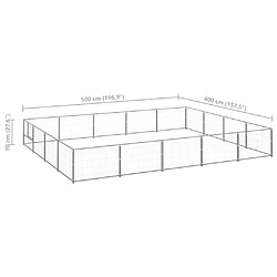 Acheter vidaXL Chenil Argenté 20 m² Acier