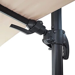 Avis Decoshop26 Parasol de restauration 3x3m (Ø4,24m) pivotant, polyester aluminium/acier 23kg crème sans pied 04_0003290