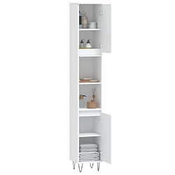 Avis Maison Chic Armoire de salle de bain,Meuble de rangement,Meuble haut blanc 30x30x190 cm bois d'ingénierie -GKD391293