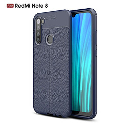 Wewoo Coque Souple Pour Xiaomi Redmi Note 8 Antichoc TPU Litchi Bleu Marine