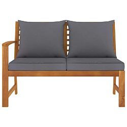 vidaXL Banc de jardin 114,5 cm avec coussin gris foncé Bois d'acacia