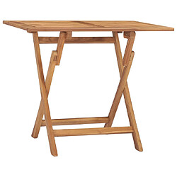 vidaXL Table à dîner pliable de jardin 90x60x75 cm Bois de teck solide