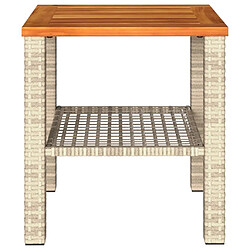 Maison Chic Table de jardin | Table d'extérieur beige 40x40x42 cm résine tressée et bois acacia -GKD36199 pas cher