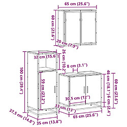 vidaXL Ensemble de meubles de salle de bain 3 pcs Chêne fumé pas cher