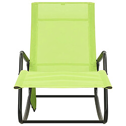 Avis Maison Chic Chaise longue - Transat - Bain de Soleil acier et textilène vert