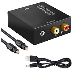 Alpexe Convertisseur Numérique-Analogique SPDIF Optique Coaxial Toslink vers RCA Audio Stéréo Analogique pour PS3 Xbox HD DVD PS