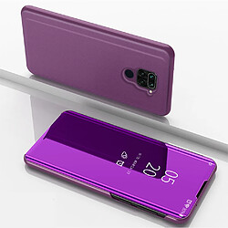 Etui en PU surface miroir avec fenêtre de visualisation violet pour votre Xiaomi Redmi Note 9/Redmi 10X 4G