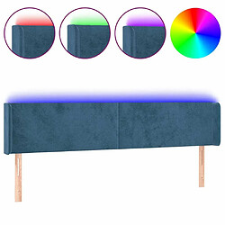 Maison Chic Tête de lit scandinave à LED,meuble de chambre Bleu foncé 163x16x78/88 cm Velours -MN42164