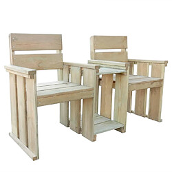 Maison Chic Banc de jardin à 2 places | Banquette de jardin | Chaise Relax 150 cm Pinède imprégnée -MN65599