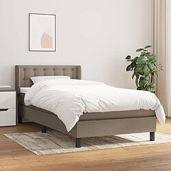 Maison Chic Lit Adulte - Lit simple Lit à sommier tapissier avec matelas moelleux - Meuble de Chambre - Taupe 90x200 cm Tissu -MN10136