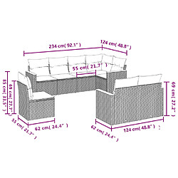 Avis Maison Chic Salon de jardin 8 pcs avec coussins | Ensemble de Table et chaises | Mobilier d'Extérieur gris résine tressée -GKD35348