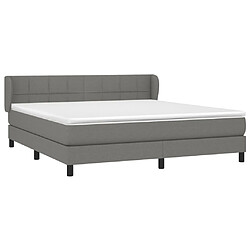 Avis Maison Chic Lit Adulte - Lit simple Lit à sommier tapissier avec matelas moelleux - Meuble de Chambre - Gris foncé 160x200cm Tissu -MN73498