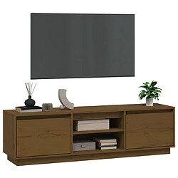 Avis vidaXL Meuble TV Marron miel 140x35x40 cm Bois de pin massif