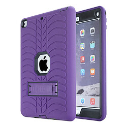 Coque en TPU + silicone antichute, hybride avec béquille violet/noir pour votre Apple iPad 9.7 pouces (2018)/(2017)