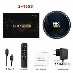 Hk1 Rbox H8 Set-Top Box H618 Android 12.0 Hd Double Bande Wifi6 Bluetooth 5.0 Avec Rc Noir 2Gb 16Gb Eu Plug