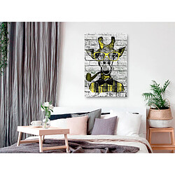 Artgeist Tableau - Giraffe with Pipe (1 Part) Vertical Yellow [20x30]