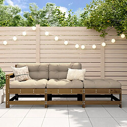 Maison Chic Salon de jardin 3 pcs - Table et chaises d'extérieur - Mobilier/Meubles de jardin Moderne marron miel bois de pin massif -MN30649