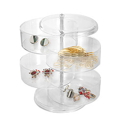 Universal Étagère tournante à 360 degrés Caisse de rangement pour bijoux transparents Caisse de rangement pour bijoux à 4 étages Table de maquillage Caisse de rangement