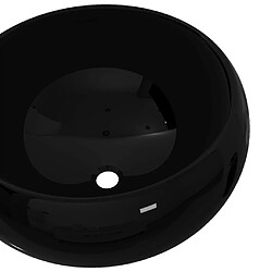 Avis vidaXL Lavabo rond Céramique Noir 40 x 15 cm