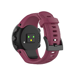 Avis Bracelet en silicone souple rouge vin pour votre Suunto 5 22.5mm