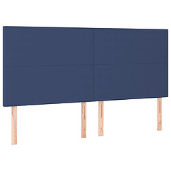 Avis vidaXL Tête de lit à LED Bleu 200x5x118/128 cm Tissu