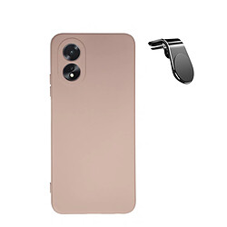 SUPPORT MAGNETIQUE K KIT KIT COFFÉRÉ VOYAGE + COUVERTURE DE SILICONE LIQUIDE Phonecare pour Oppo A38 4G - rose