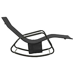 Avis Helloshop26 Transat chaise longue bain de soleil lit de jardin terrasse meuble d'extérieur acier et textilène noir 02_0012246