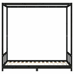 Acheter Maison Chic Lit simple Cadre de lit pour enfants,Lit d'Enfant Moderne noir 90x190 cm bois de pin massif -MN53069