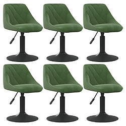 vidaXL Chaises pivotantes à manger lot de 6 vert foncé velours