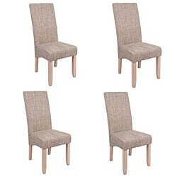 Dansmamaison Quatuor de chaises Beige Tissus/Bois - PURE