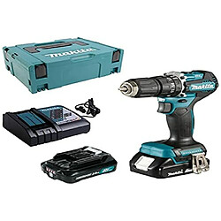 Makita DHP 487 RAJ Perceuse-visseuse à percussion sans fil 18 V 40 Nm Brushless + 2x Batteries 2,0 Ah + Chargeur + Makpac