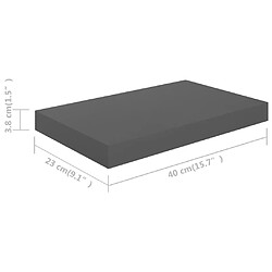 vidaXL Étagère murale flottante Gris brillant 40x23x3,8 cm MDF pas cher