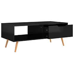 Maison Chic Tabls basse,Table Console pour salon Noir brillant 100x49,5x43 cm Aggloméré -MN64400 pas cher