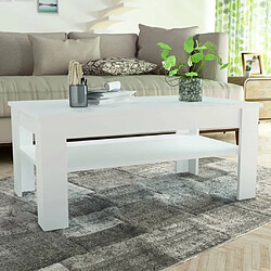 Maison Chic Tabls basse,Table Console pour salon en aggloméré 110 x 65 x 48 cm Blanc -MN21598