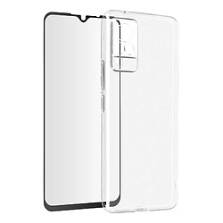 Avizar Coque Vivo V21 Silicone Souple Verre Trempé 9H Transparent Noir