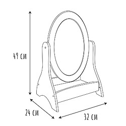 Avis Toilinux Miroir inclinable Bella pour coiffeuse - Blanc et Beige