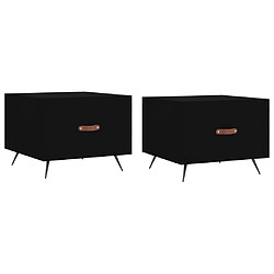 Maison Chic Lot de 2 Tables basses,Table Console pour salon noir 50x50x40 cm bois d'ingénierie -MN52842