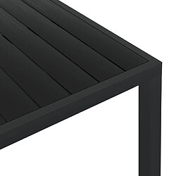 Avis vidaXL Table de jardin Noir 185 x 90 x 74 cm Aluminium et WPC