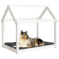 Avis vidaXL Lit pour chien Blanc 101x70x90 cm Bois de pin solide