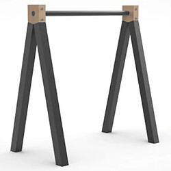 Nordlinger Tréteau Aspen 70x30x73 cm Bois et métal Noir