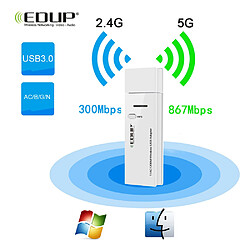 Acheter Adaptateur USB 3.0 1200Mbps 802.11AC Wifi 2.4G / 5.8G Dongle Carte réseau sans fil