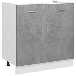 vidaXL Armoire de plancher d'évier Gris béton Bois d’ingénierie