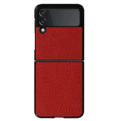 Avizar Coque Samsung Galaxy Z Flip 3 Rigide Design écailles de serpent - rouge