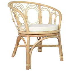 Maison Chic Chaise de salle à manger,Chaises à manger,Chaises de cuisine salon avec coussin Rotin naturel et lin -MN82878