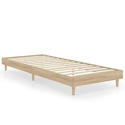 Vidaxl Cadre de lit chêne sonoma 75x190 cm bois d'ingénierie